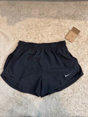 Nike Women's Black Athletic Running Shorts with Reflective Swoosh